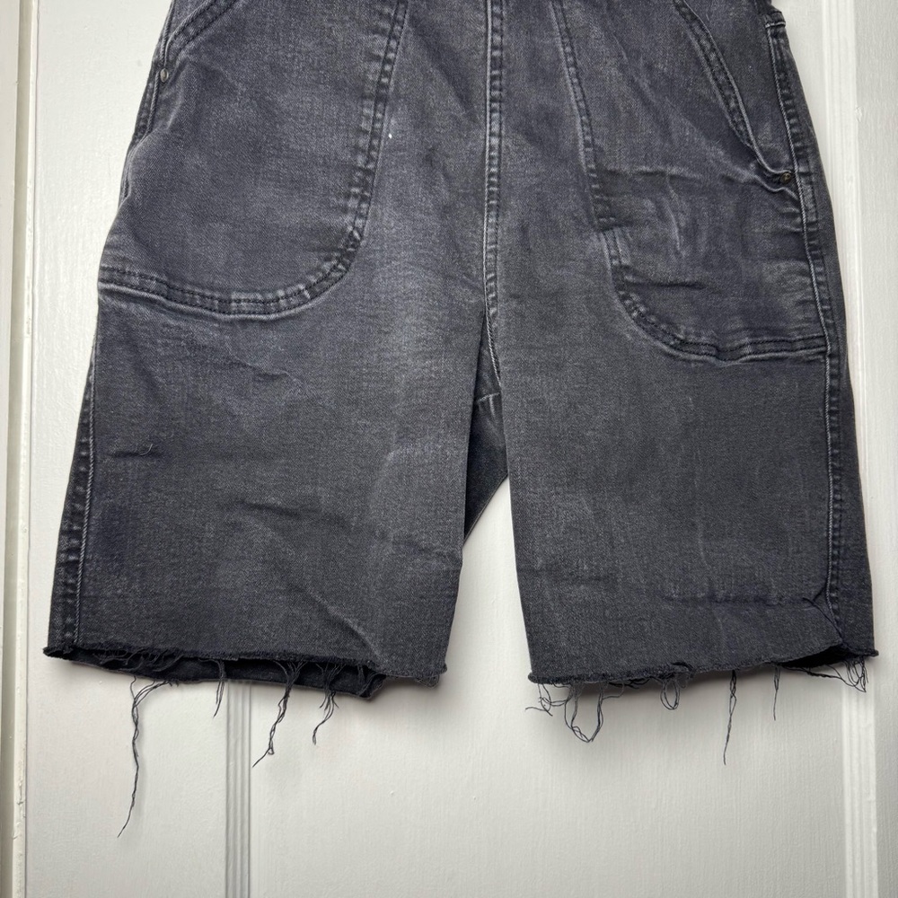 Hell Bunny Asymmetrical Button Cut Off Denim Shorts Black Size Small Size 28 - Picture 4 of 12